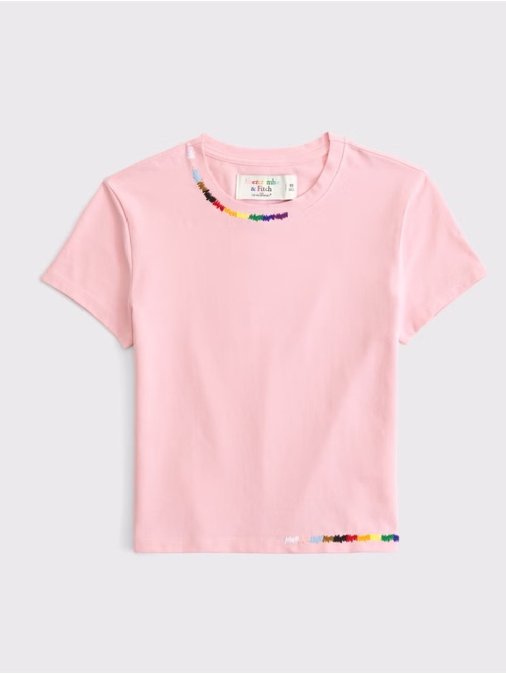 Abercrombie & Fitch PRIDE Pink Tee with Rainbow Trevor Progect Size Large NWT